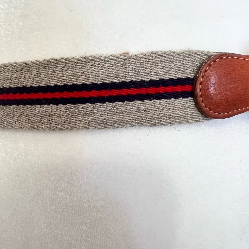Coach Vintage Wool Leather Brass Hardware Blue Red Tan 8904 Size 32 Preppy